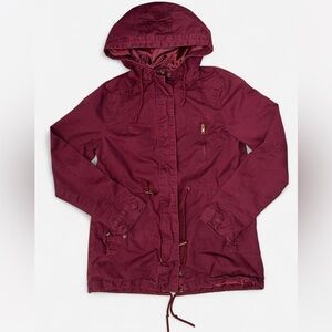 Women's Burgundy Hooded Jacket